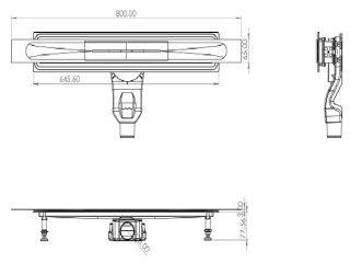 Дренажный канал Timo Infinity 80см сталь SP-80-S50R